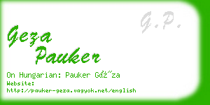 geza pauker business card